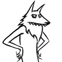 Wolf scowling